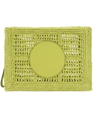 Tory Burch Straw Clutch - Green
