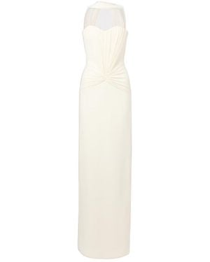 David Koma Scarf-Detail Ruched Cady Cocktail Dress - White