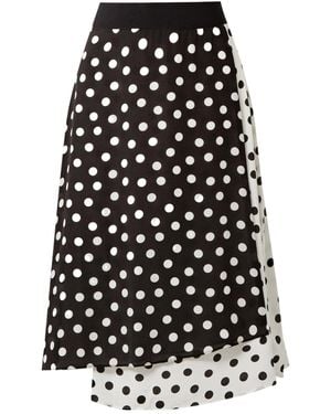 Alice + Olivia A Mid-Length Skirt With Contrasting Polka Dots - Black