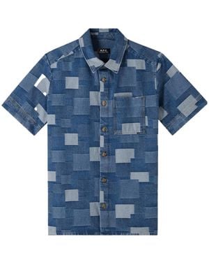 A.P.C. A. P.c. Gil Short-sleeve Shirt M Indigo - Blue