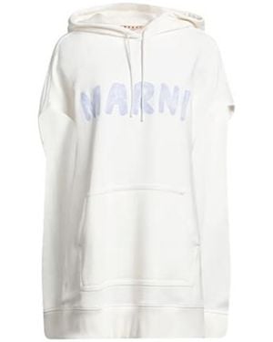 Marni Fleece Short-Sleeve Hoodie - White