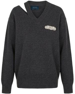Simone Rocha V-Neck Sweater - Gray