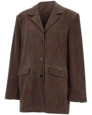 ROTATE BIRGER CHRISTENSEN Suede Blazer - Brown