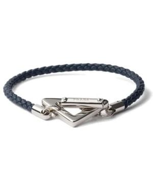 Prada Braided Nappa Leather Bracelet - White