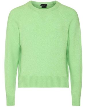 Tom Ford Felted Pure Cashmere Knit Jumper - Green