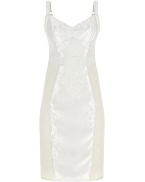 Dolce & Gabbana Lace Panel Corset Dress - White
