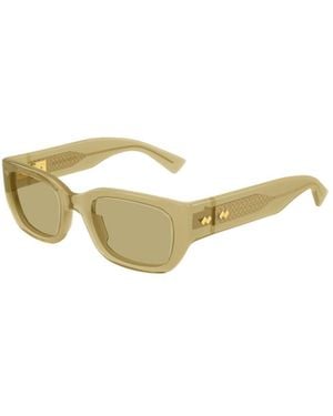 Bottega Veneta Eyewear Intrecciato Square Sunglasses - Metallic