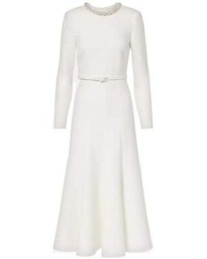 Roland Mouret Crystal-Embellished Crepe Cocktail Dress - White