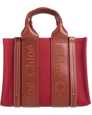 Chloé Two-Tone Tote Bag - Red