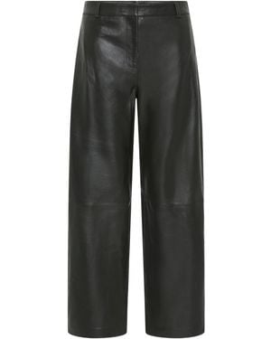 St. Agni Leather Tapered Trousers - Grey