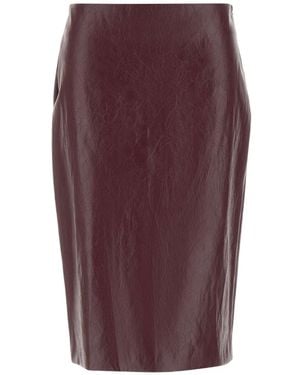 Marella Biada Faux Leather Pencil Skirt - Purple