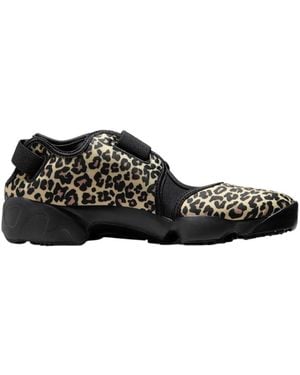 Nike Air Rift Printed Split-Toe Sneakers - Black