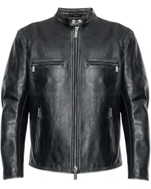 DSquared² Solid Mandarin Collar Jacket - Black