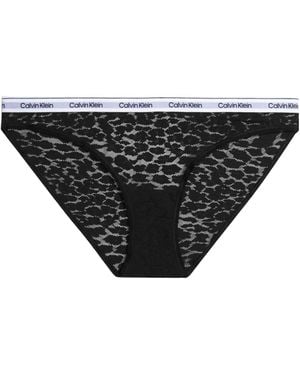 Calvin Klein Leopardpattern Lace Briefs - Black