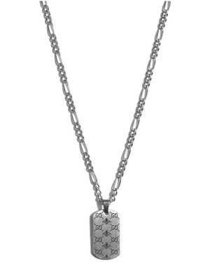 Gucci Logo Pendant Necklace - Metallic