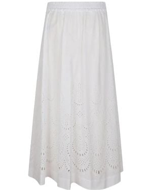 P.A.R.O.S.H. Eyelet A-Line Skirt - White