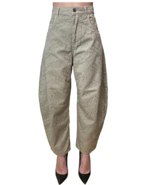 Liu Jo Logo Detail Floral Pants - Gray