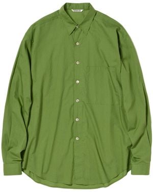 AURALEE Super Fine Cotton Lawn Shirt - Green