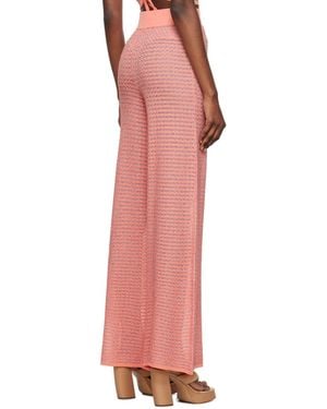 REMAIN Birger Striped Elastic Waist Casual Trousers - Pink