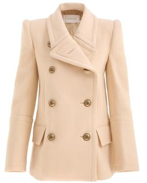 Zimmermann Buttone-Up Coat - Natural