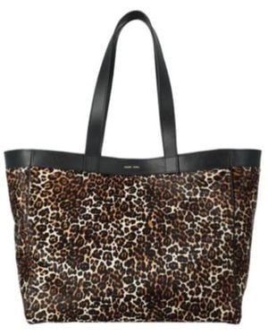 Anine Bing Medium Rio Leopard-Pattern Tote Bag - Black