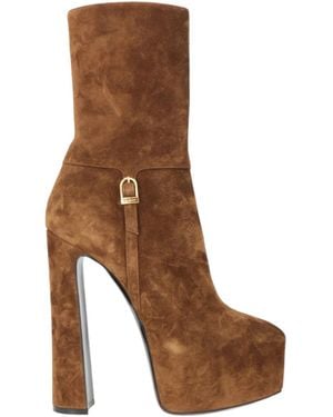 Saint Laurent Suede Ankle Boots - Brown