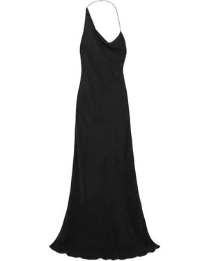 St. Agni Asymmetrical Pleated Twill Maxi Skirt - Black