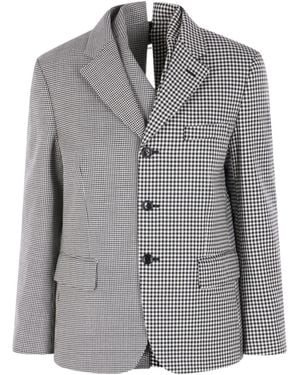 Comme des Garçons Chequered Suit Jacket - Grey