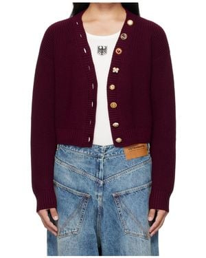 Vetements Fancy Button Mini Cardigan - Red