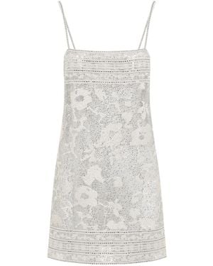Ermanno Scervino Embellished Lace Mini Dress - White