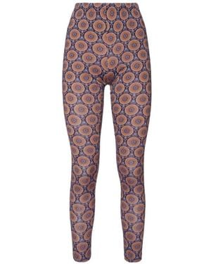 La DoubleJ Geometric-Print Leggings - Red