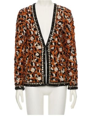 Valentino V-Neck Long-Sleeved Casual Jacket - Brown
