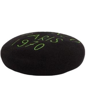 KENZO Logo Embroidered Beret - Black