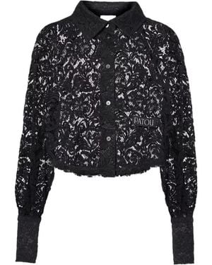 Patou Cropped Lace Shirt - Black