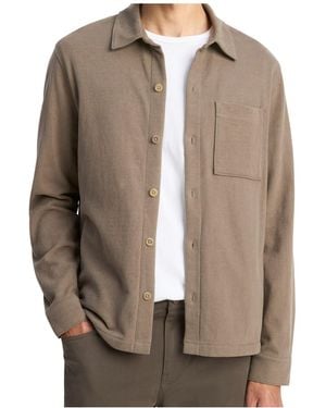 Vince Sueded Cotton Overshirt Jacket - Brown