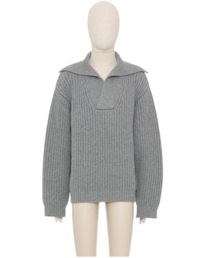 Valentino V-Neck Long-Sleeved Jumper - Grey