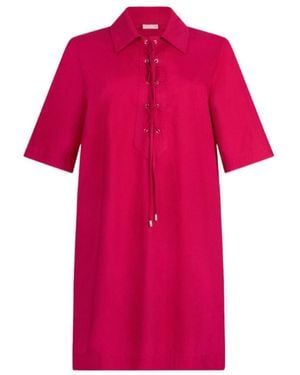 Liu Jo Lace-Collar Cotton Mini Dress - Pink