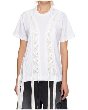 Simone Rocha Unraveling Ribbon T-Shirt - White