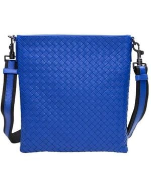 Bottega Veneta Weave Detail Satchel - Blue