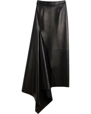 Givenchy Slashed Leather Long Skirt - Black