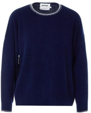 Not Shy Charlie Embroidered Jumper - Blue