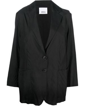 Erika Cavallini Semi Couture Oversized Single-Breasted Blazer - Black