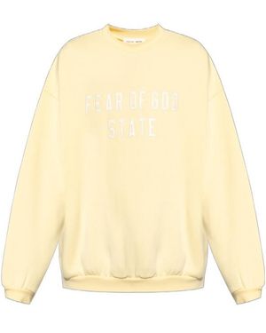 Fear Of God Logo Embroidered Crewneck Sweatshirt - Natural