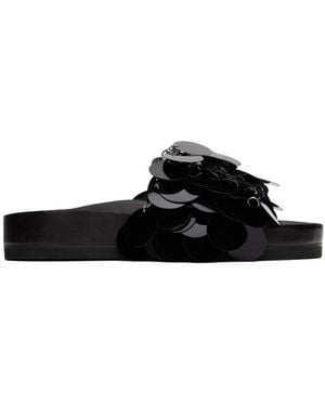 Rabanne Sequin Embellishment Open-Toe Sandals - Black