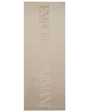 Emporio Armani Logo Jacquard Scarf - Natural