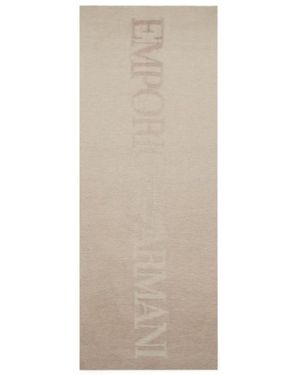 Emporio Armani Logo Jacquard Scarf - Natural