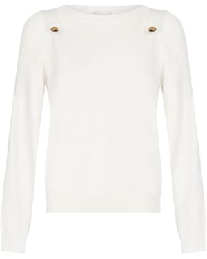 Liu Jo Button Detailed Sweater - White