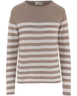 Bruno Manetti Striped Cashmere Jumper - Grey