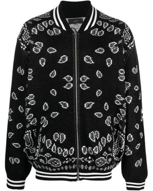 Alanui Bandana Piquet Cotton Bomber Jacket - Black