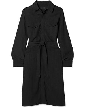 Nili Lotan Marcia's Midi Shirt Dress With A Belt - Black